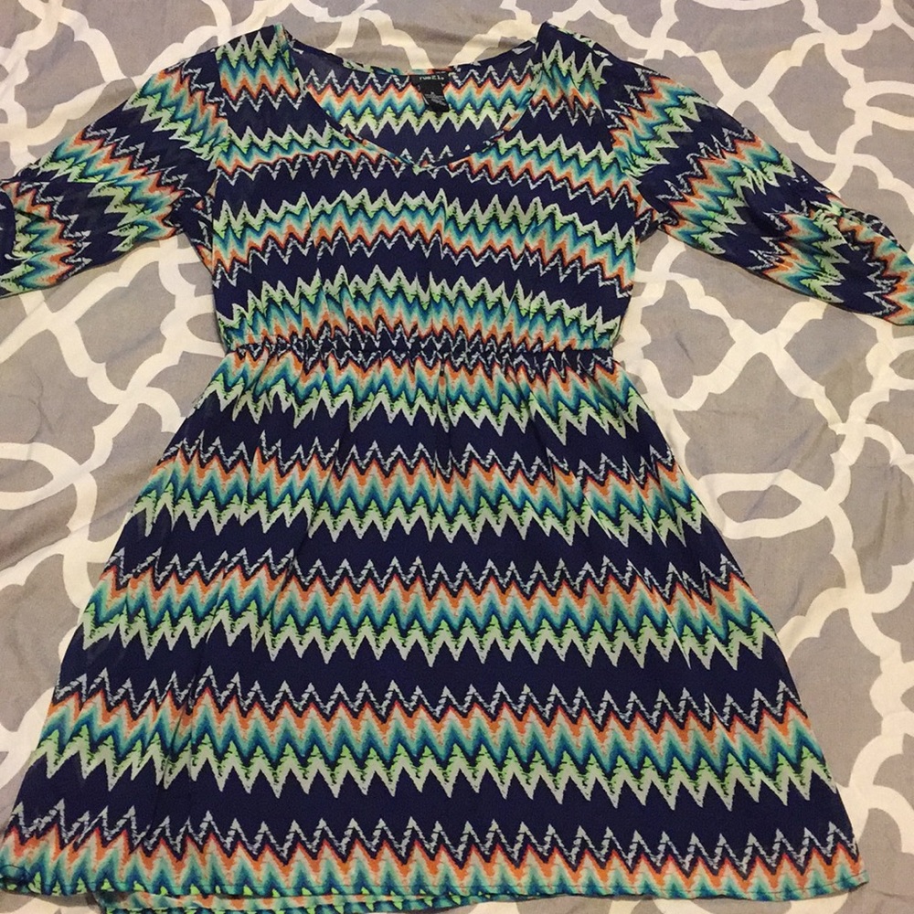 Multi colored sleeved dress